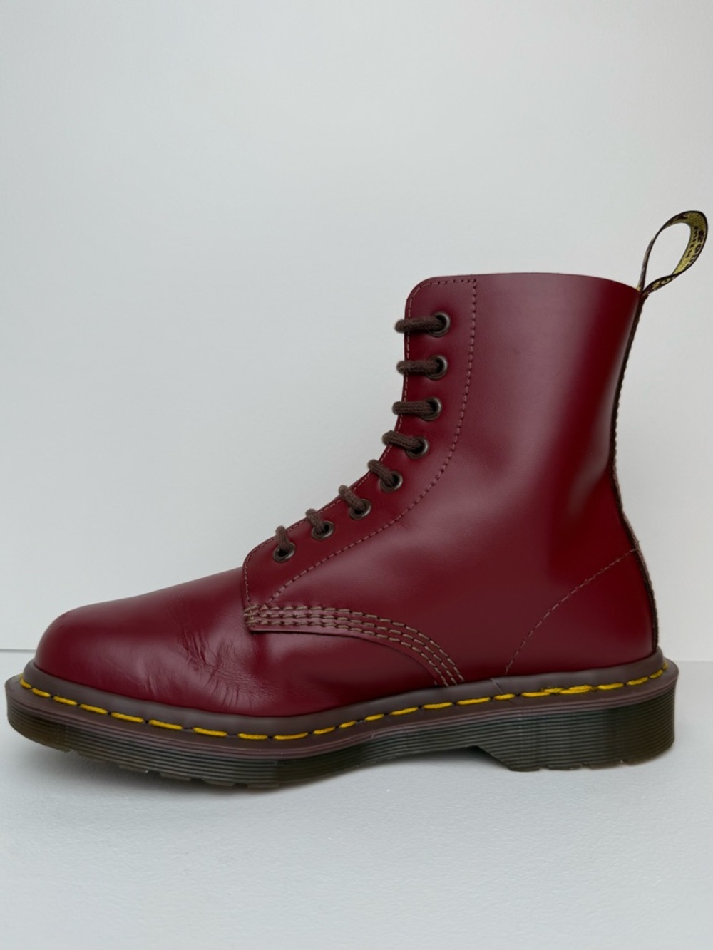 Dr. Martens 1460 Made in England Oxblood Red Quilon Leather Lace Up Boots UK 5 - Picture 5 of 17